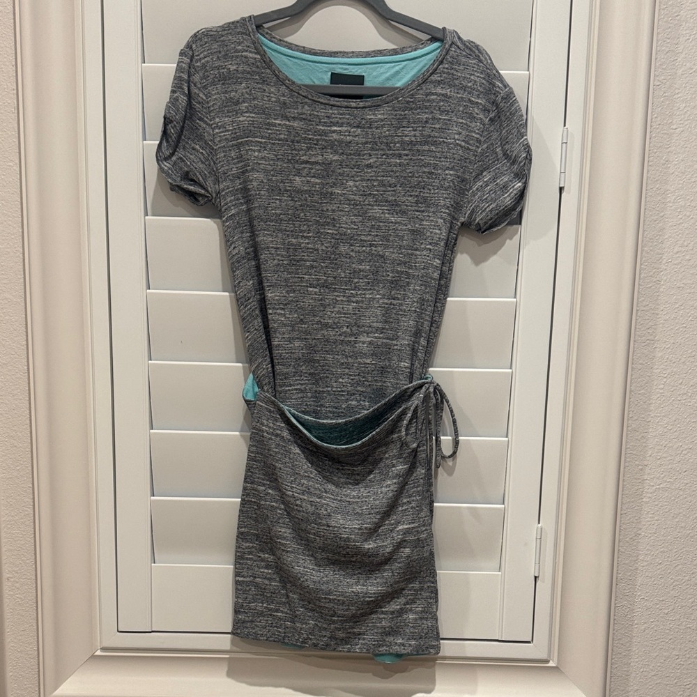 Mauve Gray and Teal Casual Dress
